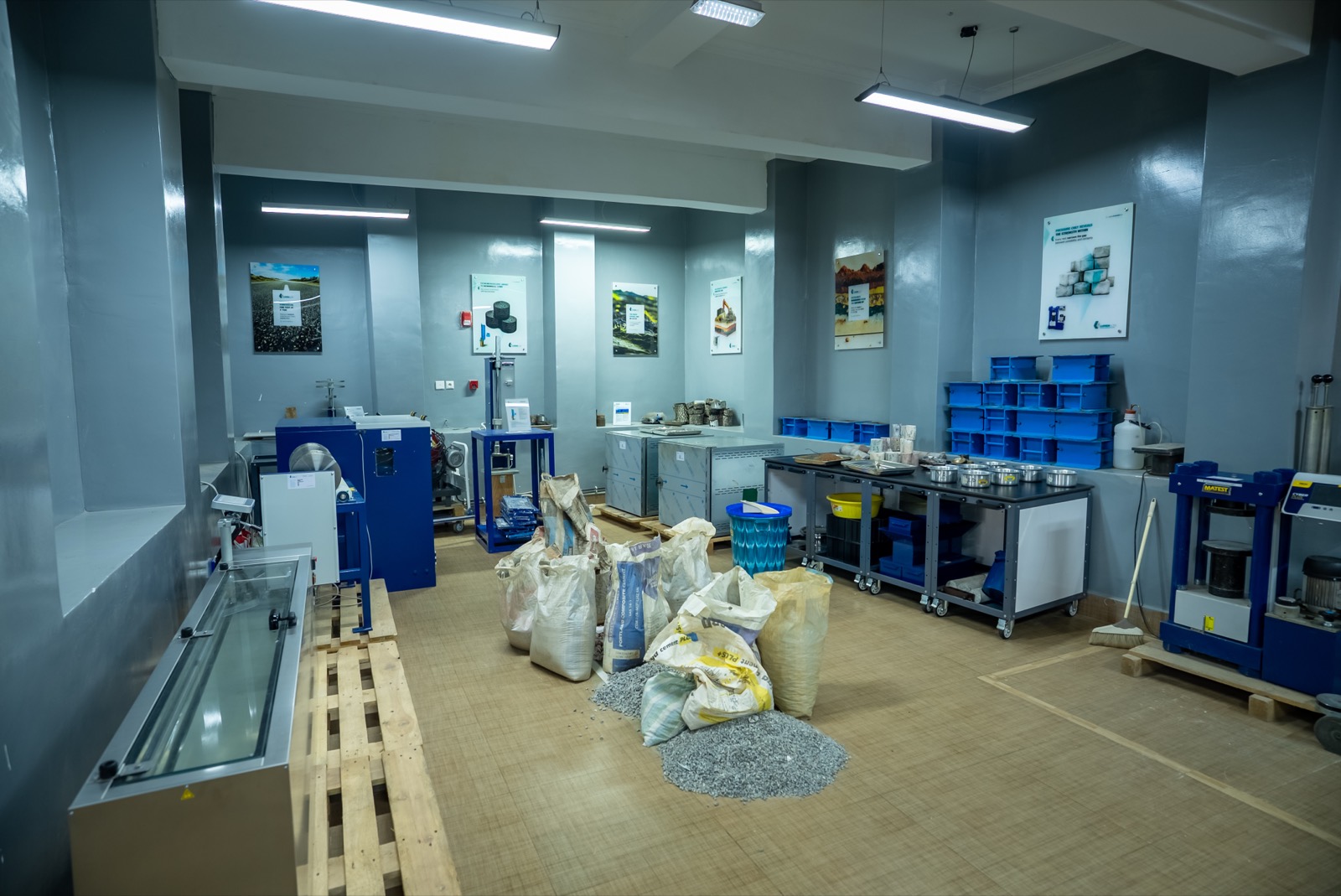 Aggregates testing room in the LUMEN laboratory
