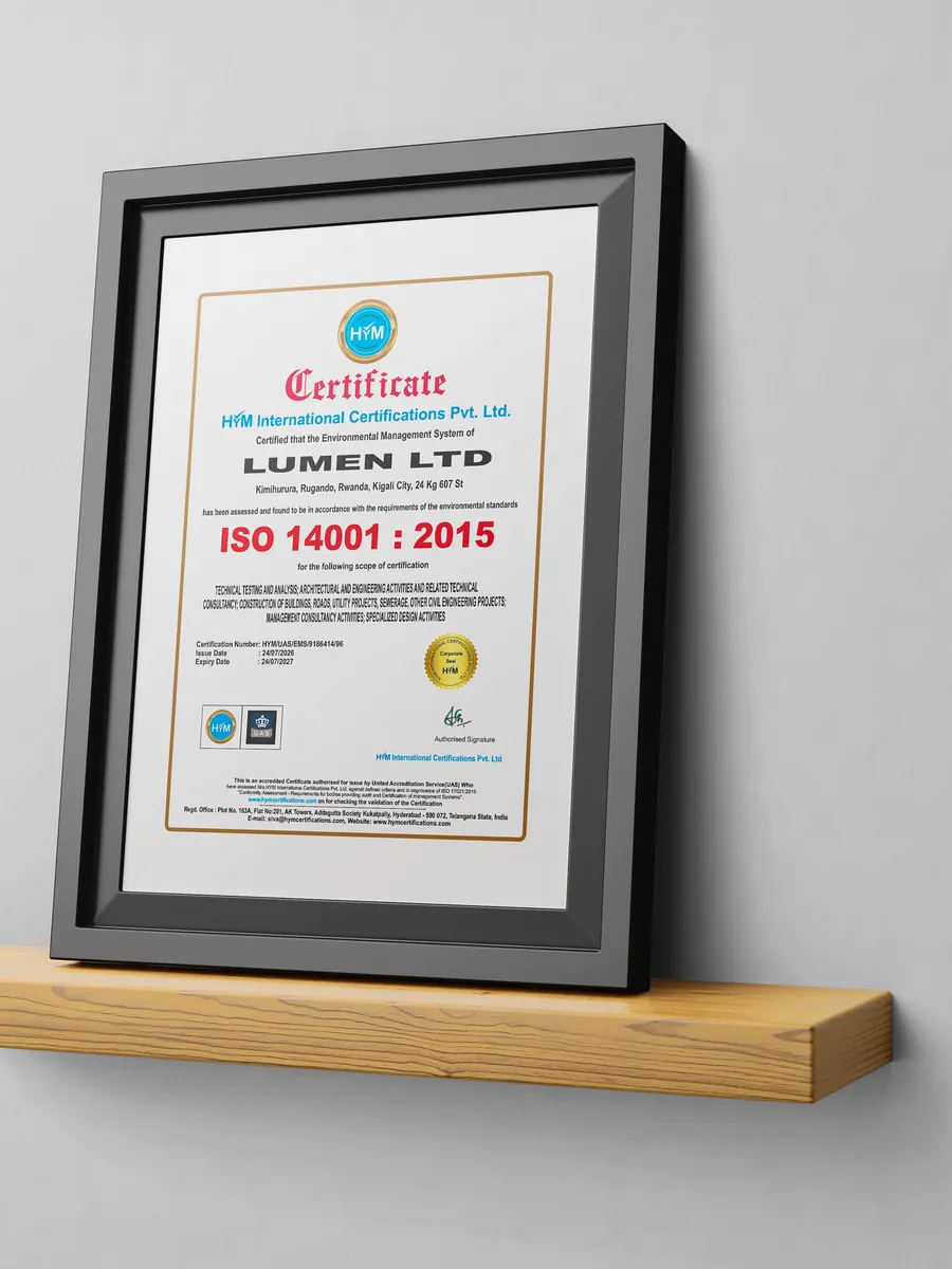 ISO 14001:2015 Environmental Management System certificate