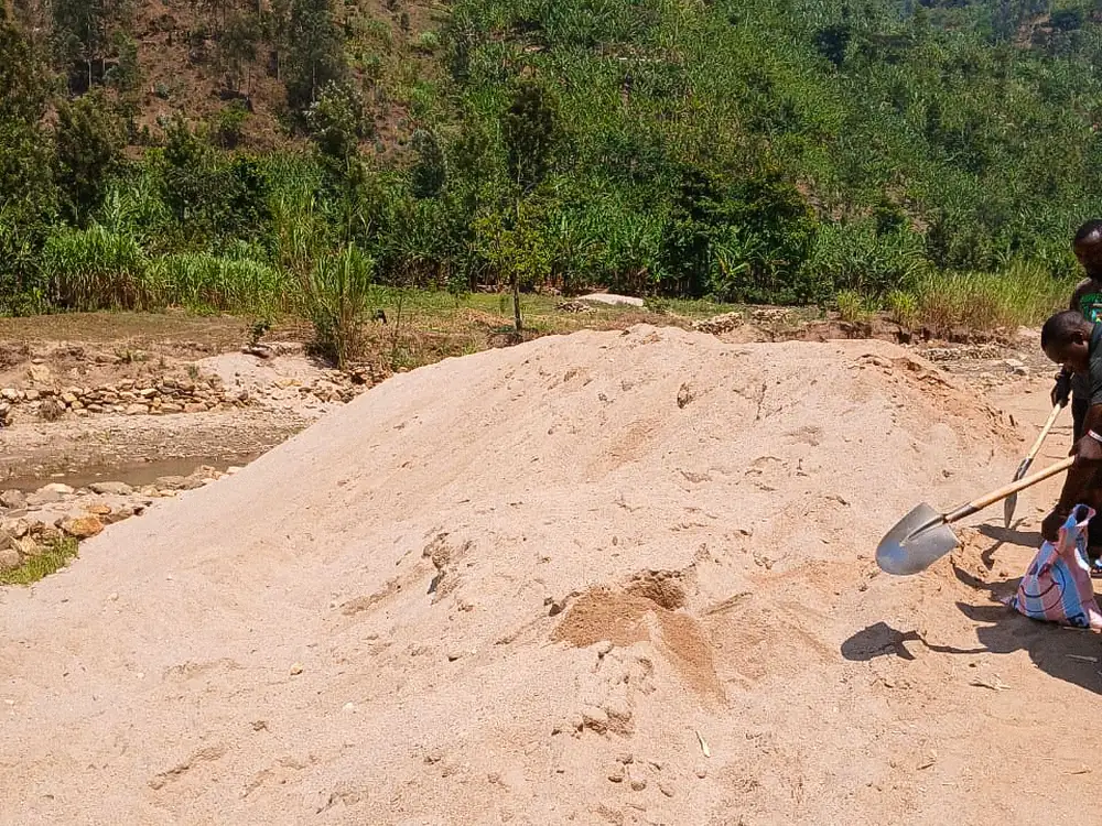 River sand source under evaluation for fine aggregate