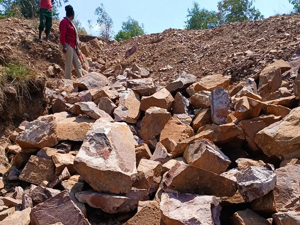 Blasted rock assessed for construction suitability
